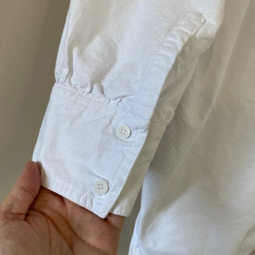 Pomander Place White Oxford Adair Boyfriend Shirt Cotton Oversized Button Up XS